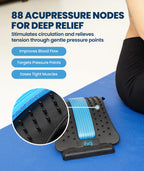 Everlasting Comfort Lumbar Support Board Back Stretcher for Lower Pain Relief - Adjustable Spine Decompression with 88 Acupressure Nodes - Back Cracking Device with Chair Strap for Posture Correction