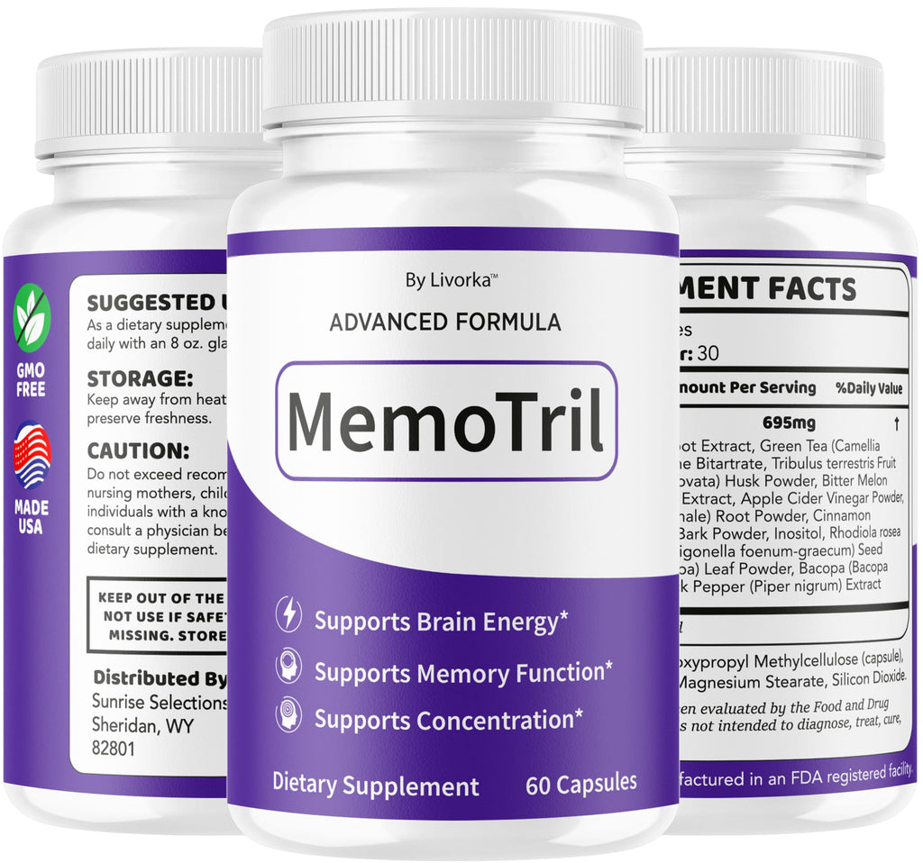 (2 Pack) Memotril Capsules - Official Memo Tril Advanced Brain Health Supplement Support Pills, All Natural Formula Memotril Vitamins For Overall Health & Wellness Reviews, 120 Capsules For 2 Months