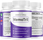 (2 Pack) Memotril Capsules - Official Memo Tril Advanced Brain Health Supplement Support Pills, All Natural Formula Memotril Vitamins For Overall Health & Wellness Reviews, 120 Capsules For 2 Months