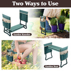 Pure Garden 2-in-1 Foldable Garden Kneeler and Seat, Green