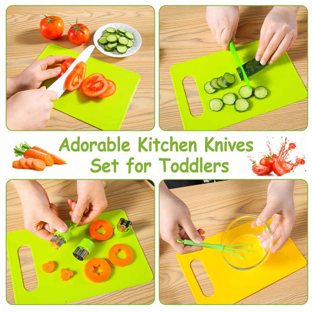40Pcs Kids Knife Set for Real Cooking | Montessori Kitchen Tools | Age 4-12