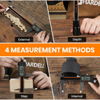 HARDELL Digital Caliper 12 Inch, Stainless Steel Caliper Measuring Tool with Large LCD Screen, Auto-Off Feature, Inch/Millimeter, Electronic Vernier Caliper for DIY, Jewelry, Parts, 3D Printing
