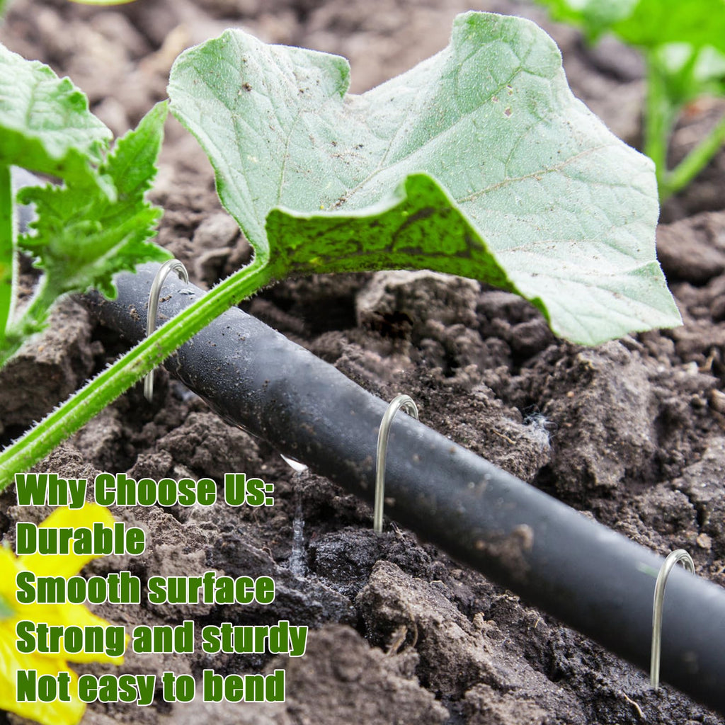 100Pcs Irrigation Drip Tubing Landscape Staples 5 Inch Garden Stakes