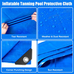 Protection Tarp for Inflatable Tanning Pool Lounger Float 86.6"x62.9" Adults Pool Floats Pad Rectangle Inflatable Pool Liner Pad for Sunbathing Water Bed Lounge Tanning Chair Thickened Mat