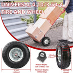 10" Replacement Tire and Wheel 4.10/3.50-4",10 inch Pneumatic Utility Tires for Gorilla Cart, Dolly, Hand Truck, Lawnmower, Garden Wagon with 5/8” Axle Bore Hole - Double Sealed Bearings (2 pack)