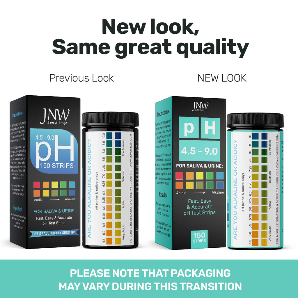 JNW Direct pH Test Strips for Urine and Saliva - 150 Litmus Paper Strips