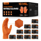 UYKKE 10mil Nitrile Gloves Disposable Rubber Latex Mechanic Gloves,Industrial Disposable Mechanic Latex Rubber Mechanics Glove Heavy Duty Nitrile Glove XL with Diamond Textured(1001,X-Large)