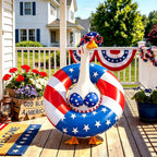 Jovoria 4th of July Patriotic Porch Goose Outfits for 23 Inch Lawn Statue