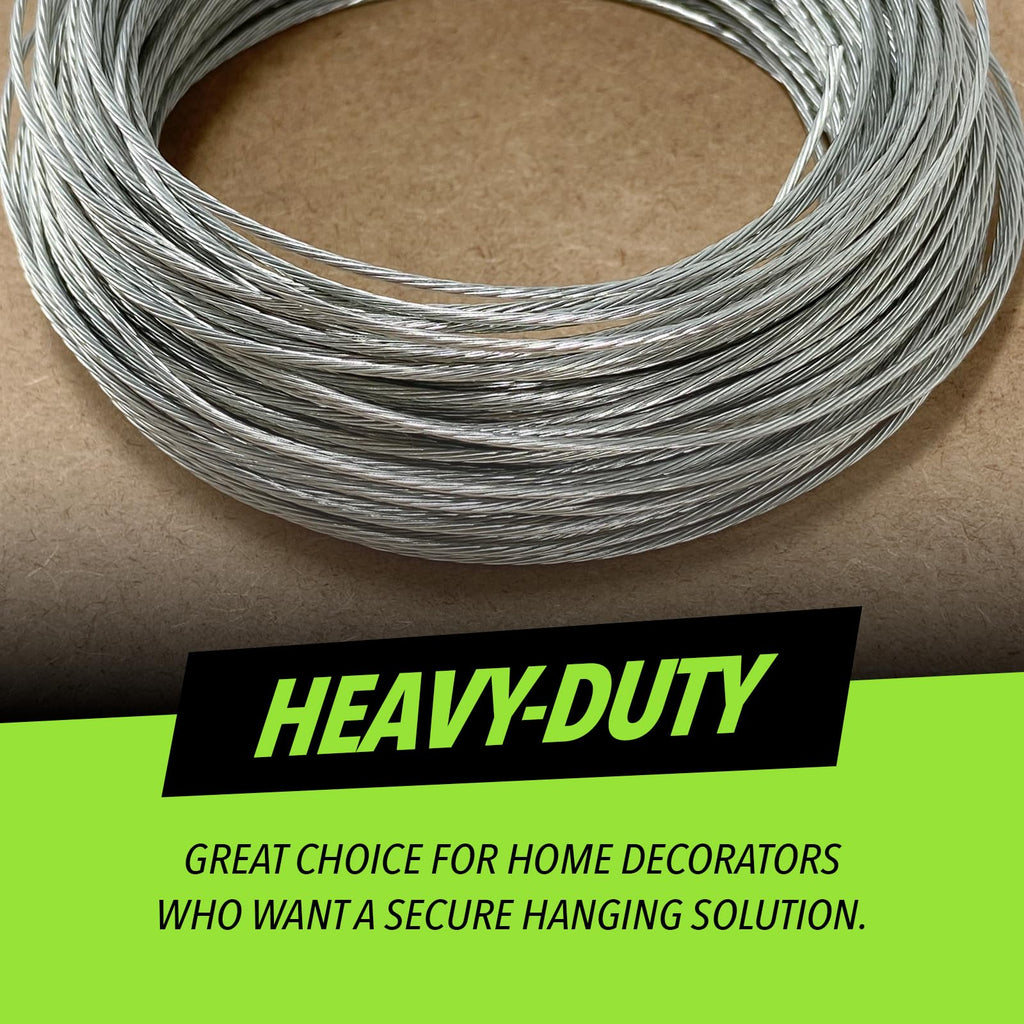 HANGDONE Picture Hanging Wire #5 – 50lbs Capacity – 100ft – 16 Gauge Non-Coated Steel | Flexible & Heavy-Duty | for Frames, Mirrors & Wall Décor