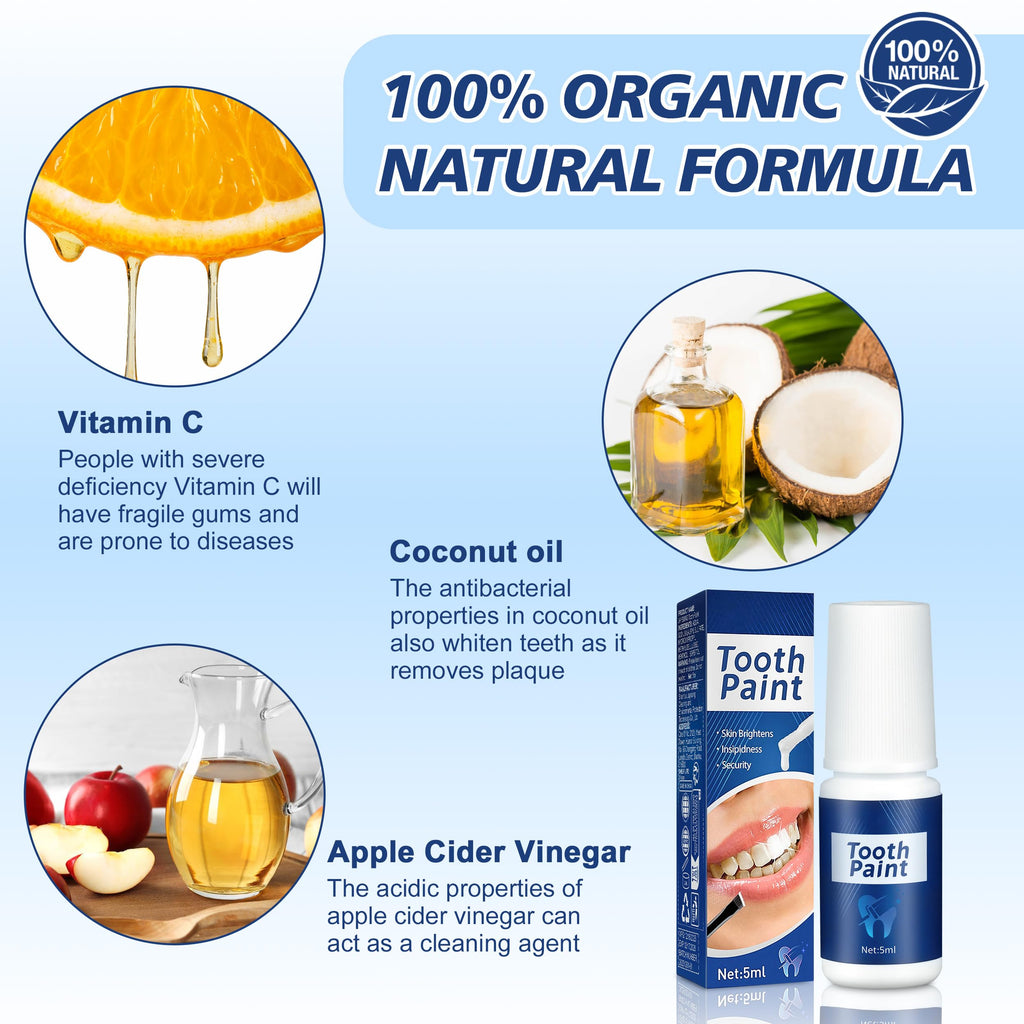 Tooth Paint - Instant Teeth Whitening Paint for Yellow Teeth, Smokers and Coffee Lovers, Creates a Dazzling White Smile in Minutes-GQLJ