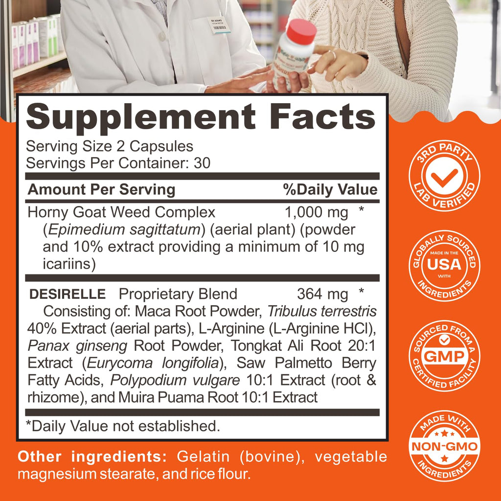 Enyvia Libido Booster for Women Fast Acting - Hormone Balance for Women with Hornygoatweed, Tribulus Terrestris and Maca Root, Enhancing Supplements for Couples 60ct, 30-Day Supply USA Tested