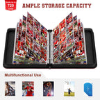 Mlikero 720 Pockets Football Card Binder, Sports Card Binder with Card Display Design, Premium Card Ablums with Sports Pattern Wristband Fit for Football Cards 2025