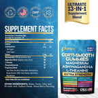 Parrox Corti-Smooth Cortisol Support Gummies with Magnesium, L-Theanine, Ashwagandha, Phosphatidylserine, Bacopa Monnieri, Lions Mane, Ginkgo Biloba, Valerian Root (60 Gummies - Mixed Berry Flavor)