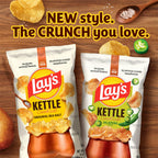 Lay's Kettle Cooked Potato Chips, 40% Less Fat Jalapeño Cheddar, 1.375 Ounce (Pack of 64)