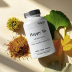 NOOT Happy Me – Natural Mood Support Supplement for Women & Men | Saffron Supplement with Rhodiola & Maca Adaptogens | Supports Calm & Emotional Balance | Vegan, Plant-Based Happy Pills | 60 Capsules