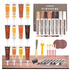 Lifreer Wood Furniture Repair Kit - 40 Pcs Wood Filler, Touch Up Markers with Wax Sticks - for Wood Floors, Stains, Scratches,Tables, Door, Carpenters, Bedposts