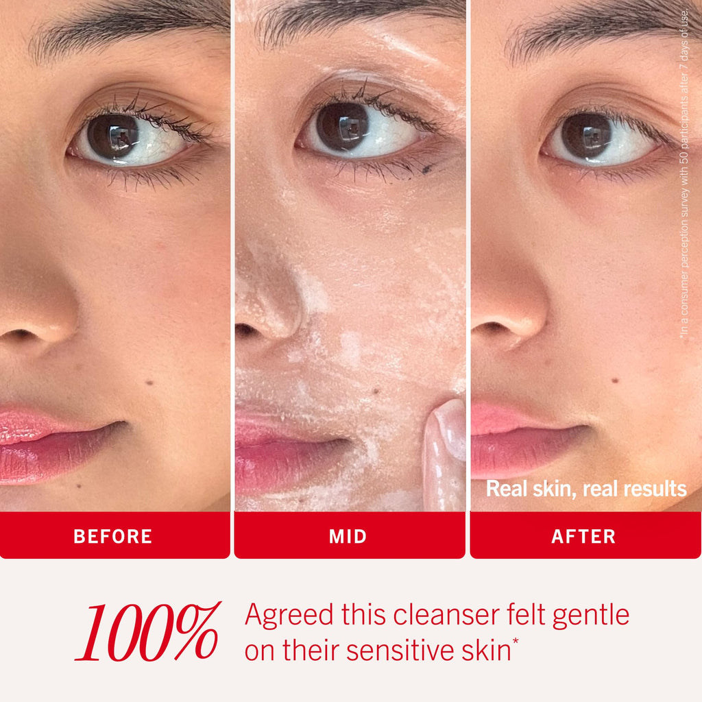 First Aid Beauty Ultra Gentle Cream-to-Foam Pure Facial Cleanser – Makeup Removing Face Cleanser - Face Wash with Colloidal Oatmeal & Glycerin, for Sensitive, Acne & Blemish-Prone Skin, 6 oz