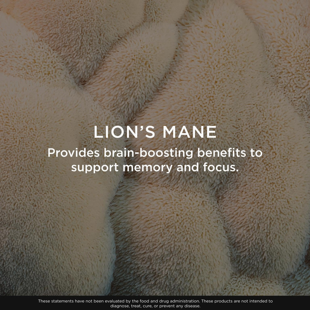 The Genius Brand Genius Lion's Mane - Plant-Based Supplement for Memory, Focus & Mood Support - Organic & Non-GMO - 120 Veggie Capsules