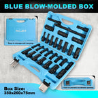 INGJER 1/2" 29PCS Impact Socket Set, Mechanic Tool Set,SAE (3/8"-1") & Metric (10-24mm), Standard & Deep Sockets with Extension Bars. CR-MO Steel, High Torque, Ideal for Truck Bearing Locknut.