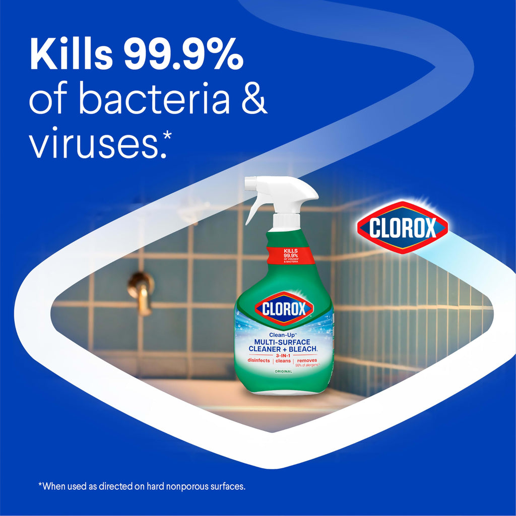 Clorox Clean-Up Multi-Surface Cleaner with Bleach, Original, Spray Bottle, 32 Fl Oz., Pack of 3
