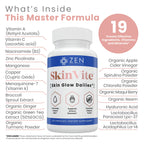 Zen Nutrients SkinVite Natural Skin Supplement for Women, Men & Teens - Hormonal Breakouts & Clear Skin Support Supplement - Detoxifying Vitamin for Acne and Digestion Support