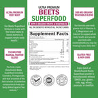 Beet Root Powder - Beets Superfood Supplement with Vitamin C Plus Organic Antioxidant Rich Red Fruits and Vegetables - Boosts Stamina and Natural Energy Levels - 30 Servings - Packaging May Vary