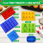 6 Pcs Robot and Bricks Silicone Molds for Chocolate and Candy