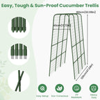 Cucumber Trellis for Raised Bed, 63" Heavy Duty U-Shape Garden Trellis for Climbing Plants Outdoor, Rustproof Plastic Metal Arch Vegetables Trellis Plant Support for Vine, Fruits, Beans and Flowers