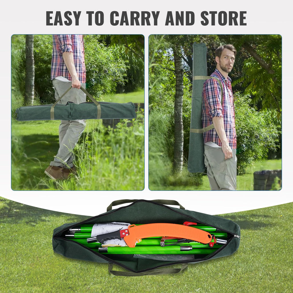 30 Ft Manual Pole Saw, Extendable Tree Pruner Blade and Scissors Set