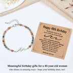 40th Birthday Gifts Women, 40th Birthday Decorations Wave Bracelet