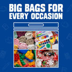 Ziploc Big Bags 10 Gallon XXL, Reusable Large-Capacity Plastic Storage Bags, 8 count