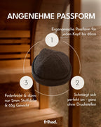 frihed. Sauna hat - Made of woolwalk - 100% Sheep's Wool - Premium Sauna Accessory - Flexible Size - Made in Germany (Sand)