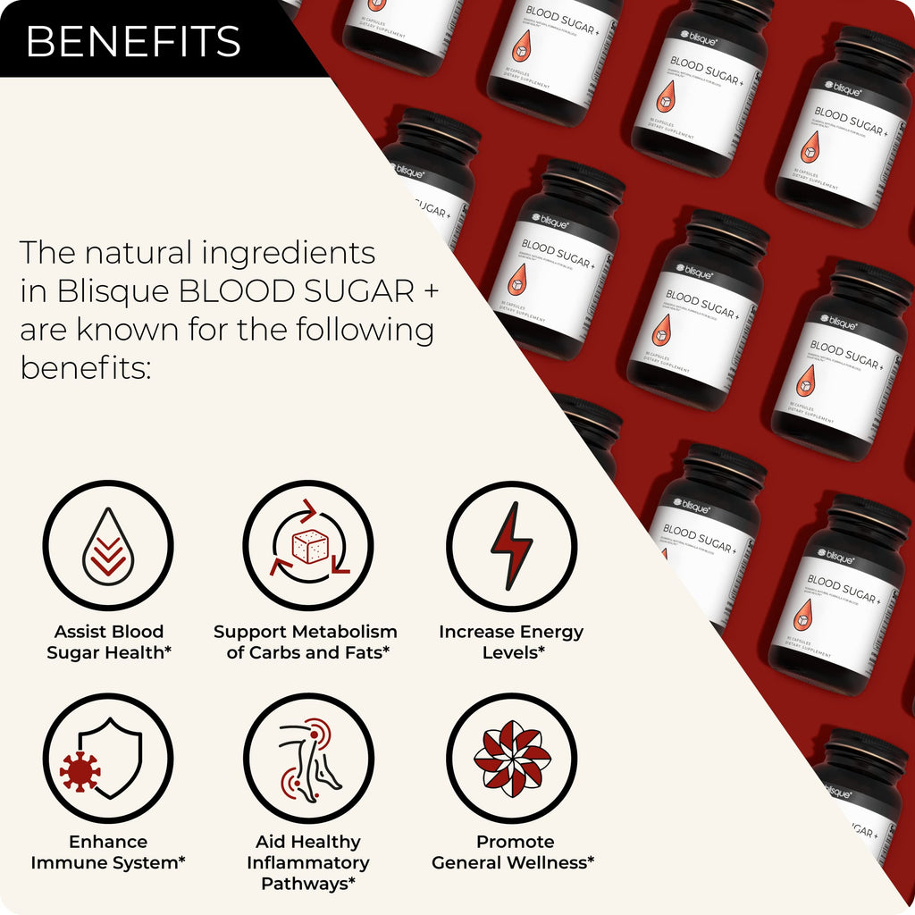 Blisque – Natural Blood Sugar Support Supplement to Help Maintain Already Healthy Blood Sugar Levels | with Cinnamon, Chromium, and Fenugreek | 90 Capsules | Vegan and Non-GMO |