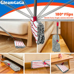 Microfiber Mops for Floor Cleaning, Flat Dust Mop with 4 Washable Pads, Dual-Sided Flip Mop for Wet & Dry Use, Extendable 62’’ Handle with Scraper, Floor Mops for Hardwood,Laminate,Vinyl,Kitchen,Tile