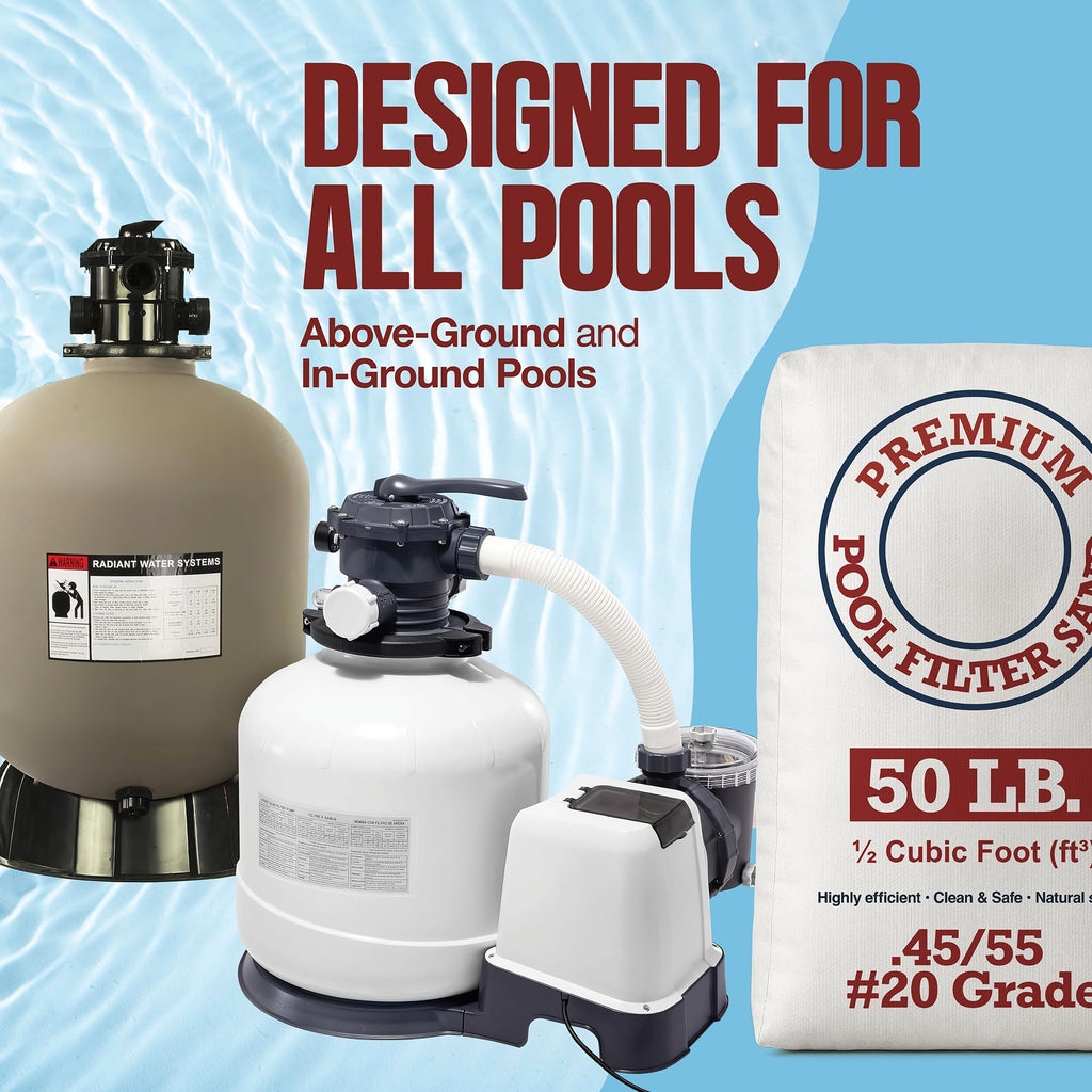 Play22 20 Grade Pool Filter Sand - Pool Sand, 50 Pound Bag Silica Sand ...