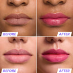 Wonderskin Lip Oil Rehab Serum - Color Changing Lip Oil from Clear to Pink - PH-activated, Non-sticky & Hydrating Tinted Serum for Dry Lips (Kissed)