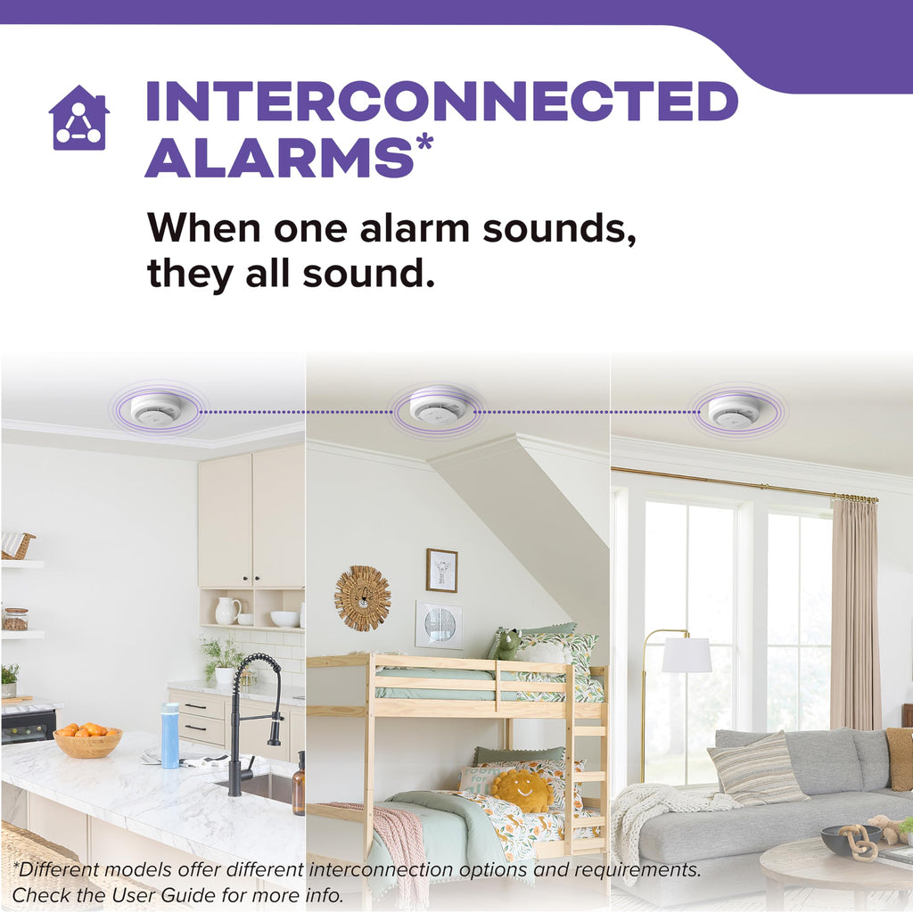 Kidde Smoke and Carbon Monoxide Detector, Hardwired with 10-Year Battery Backup, LED Status Lights, Interconnected, 85 dB Alarm, 5 inches, 30CUA10, 1 Pack