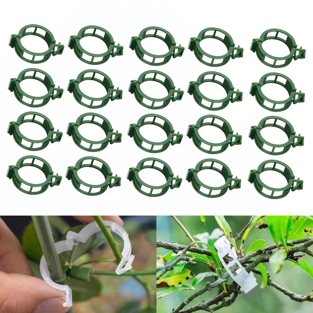 Hytihtu 50Pcs Plant Support Clips,Plastic Tomato Clips for Climbing Plants