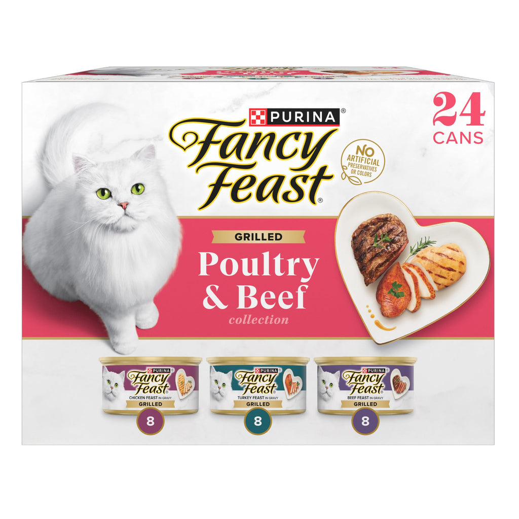 Purina Fancy Feast Poultry & Beef Wet Cat Food Variety Pack, 3 oz, 24-Pack