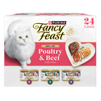 Purina Fancy Feast Poultry & Beef Wet Cat Food Variety Pack, 3 oz, 24-Pack