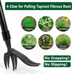 Upgraded Weed Puller Tool Stand Up Heavy Duty: Alloy Long Handle & 4-Claw Steel Head Design, Durable And Lightweight Weeding Tool Gardening Supplies - No Need to Bend Over Or Kneel Down to Weed Easily