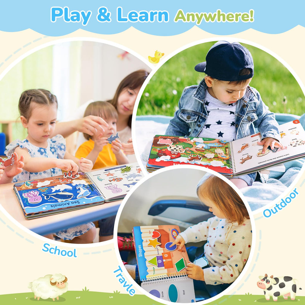 JoyCat Preschool Busy Book for Toddlers 3-5, Learning Activities, Educational Sensory Toys, Autism Learning Material, Back to School, Birthdays Presents for Boys Girls