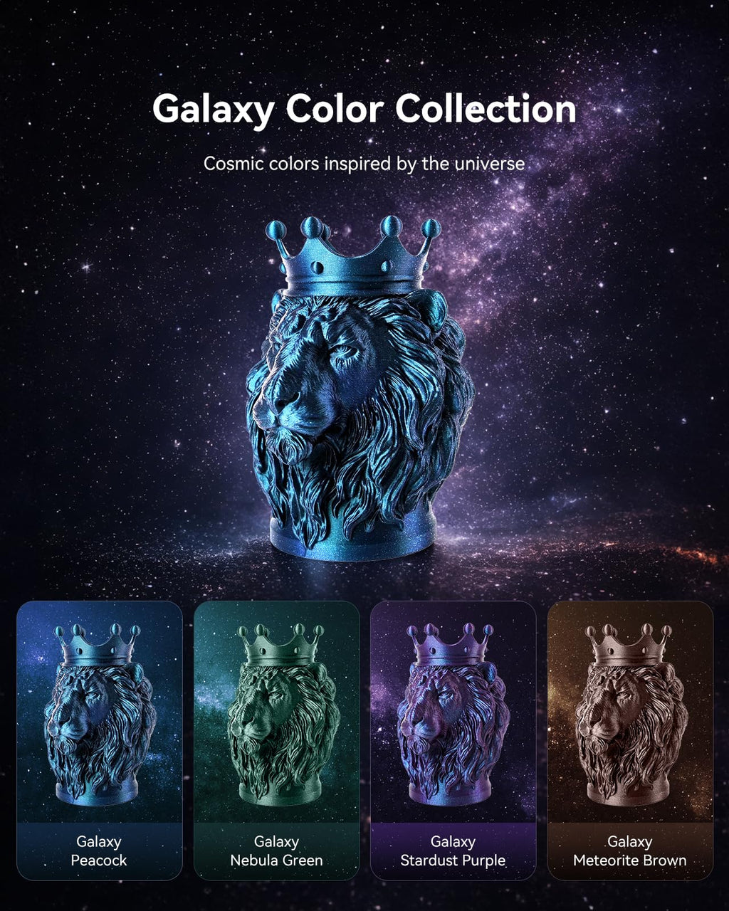 SUNLU Galaxy PLA Filament 1.75mm, Nebula Green, Color-Shifting Pearlescent Glitter PLA 1kg, Light-Activated Shine, Smooth Gloss Finish, Neatly Wound, Fits Most FDM Printers