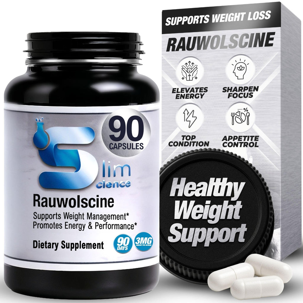 Slim Science Rauwolscine Yohimbine HCL Dietary Supplement - 3mg Per Capsule, 90 Capsules Once a Day | Supports Energy, Focus, Performance and Healthy Metabolism