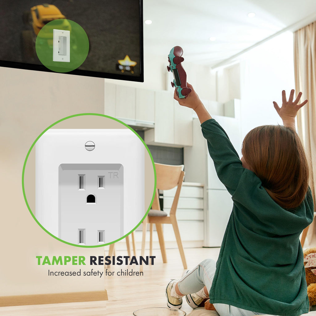 TOPGREENER Recessed Duplex Receptacle Outlet, Tamper-Resistant, 2 Pack