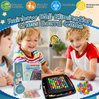 Intellectual Chess Board Game, Chess Elimination Board Game, 120 Pieces Rainbow Color Beads Board Game Interactive Strategy Board Game for Children and Adults
