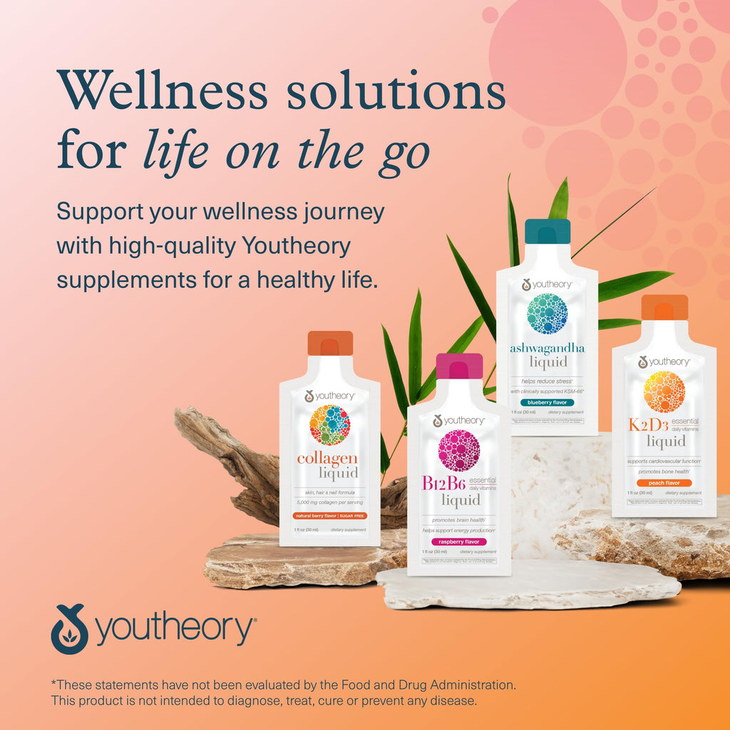 Youtheory K2D3 Liquid - Bone & Heart Health Support* - Combines Vitamin D3 & Vitamin K2 - Dairy, Soy & Gluten Free - Peach, 1 oz (12 Pack)