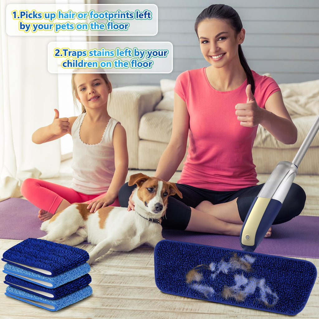 Spray Wet Mops for Floor Cleaning: Hardwood Floor Mop 2 Bottles Refillable