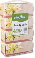 Reeflex Premium Facial Tissues 230 Sheets Per Box, 2-Ply Soft Touch, Gentle and Durable in A Stylish Box - 4 Total Boxes, 920 Sheets Family Pack