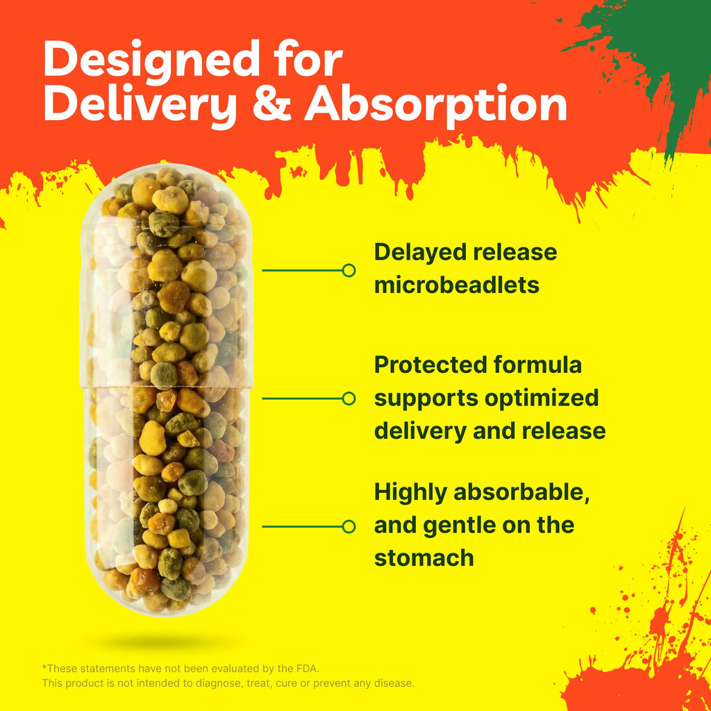 Premium Fermented Kimchi Supplement Capsules | Gut Health, Digestion, Debloat & Gut Balance Support | 5 Billion CFU Probiotics & Digestive Enzymes | Delayed Release Beadlets | 120 Vegan Capsules